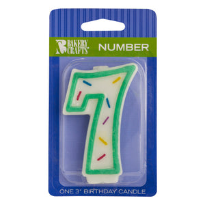A Birthday Place - Cake Toppers - Numeral "7" Sprinkle Candles