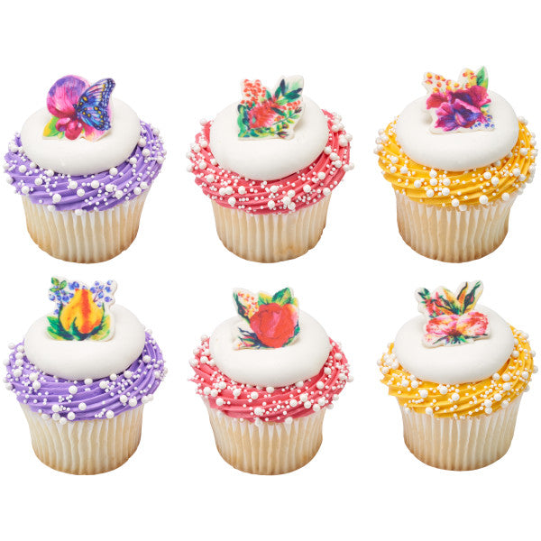 Watercolor Floral Sweet Décor® Printed Edible Decorations