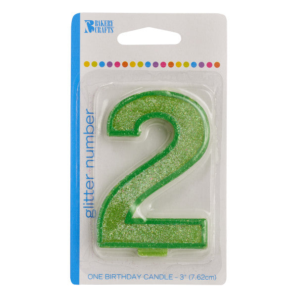 2 Glitter Numeral Candle