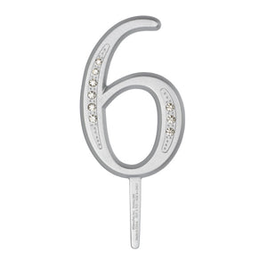 A Birthday Place - Cake Toppers - 3.5" 6 Diamond Number Monogram