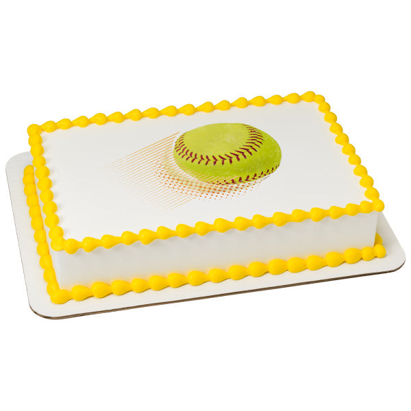 Softball Edible Cake Topper Image
