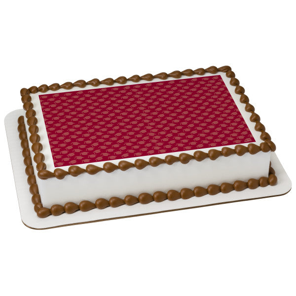 Burgundy Grad Hats Edible Cake Topper Image