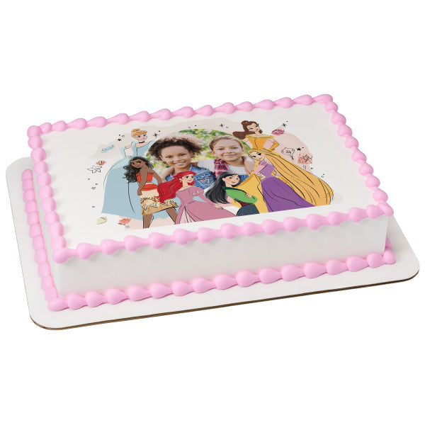 Disney Princess Best Friends Edible Cake Topper Image Frame