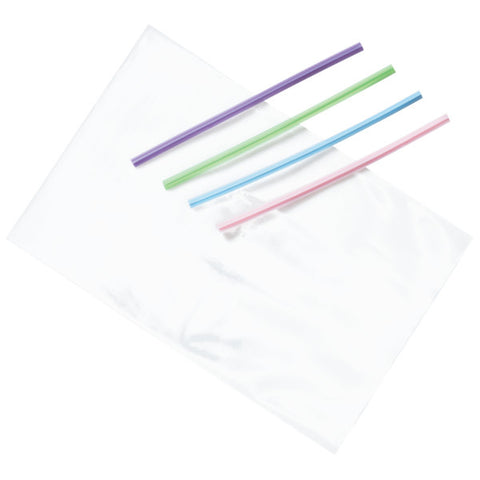 Clear Treat Bags with Pastel Twist Ties, 4" x 6" Decorating Tools