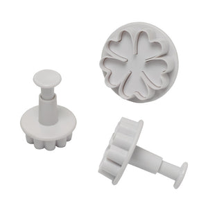Flower Plunger, 3-Piece Set Cutters/Molds