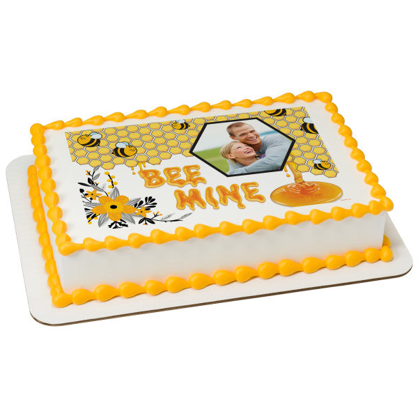 Bee Mine Edible Cake Topper Image Frame