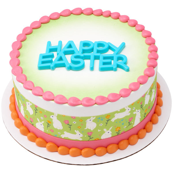 Nostalgic Easter Bunny Green Edible Cake Topper Image Strips