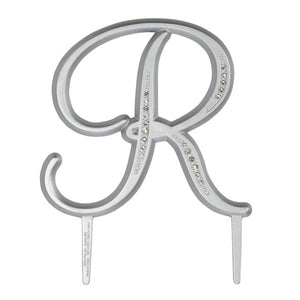 A Birthday Place - Cake Toppers - 4.5" R Diamond Letter Monogram