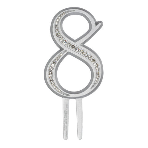 A Birthday Place - Cake Toppers - 3.5" 8 Diamond Number Monogram