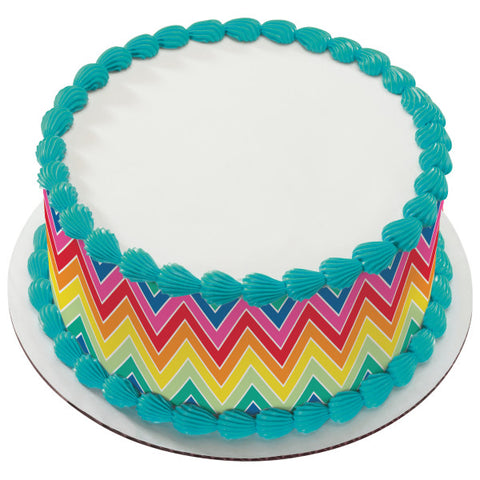 Rainbow Zig Zag Edible Cake Topper Image Strips