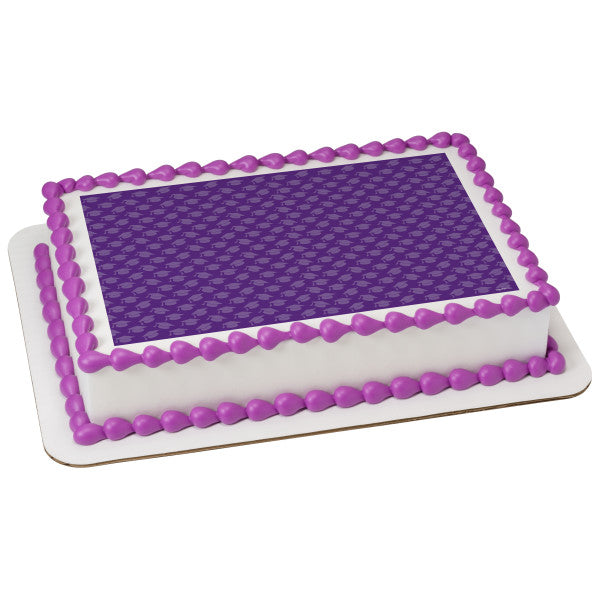 Purple Grad Hats Edible Cake Topper Image