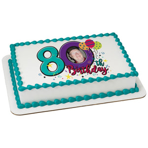 Happy 80th Birthday Edible Caker Topper Frame