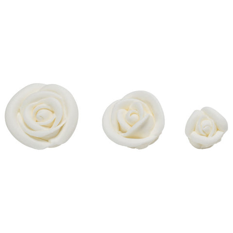 White Variety Classic Sugar Rose Decorations