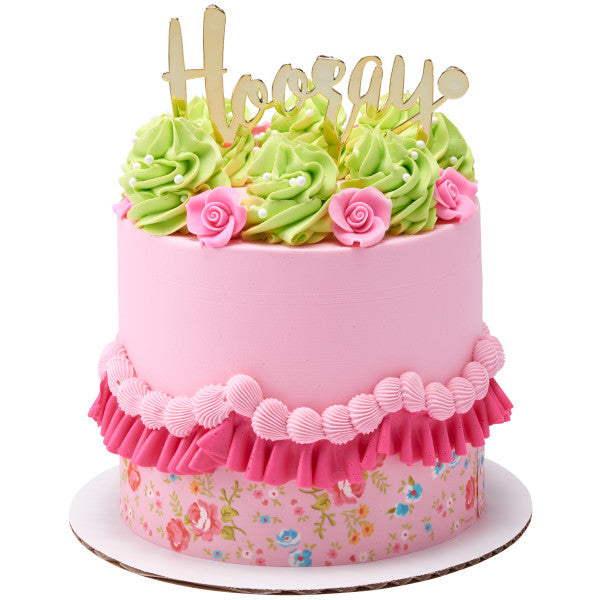 Tiras de imágenes comestibles para decoración de tartas con estampado de florecitas rosas