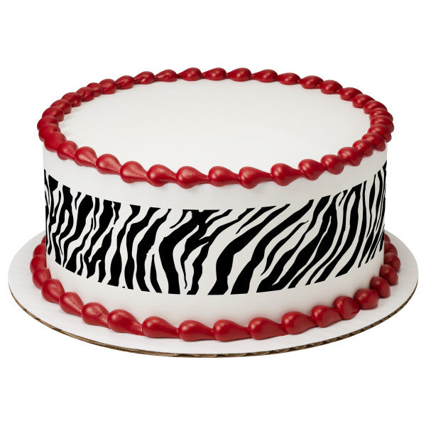 A Birthday Place - Cake Toppers - Safari Print Zebra Edible Cake Topper Image Strips