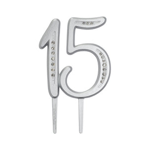 A Birthday Place - Cake Toppers - "15" Diamond Milestone Monogram
