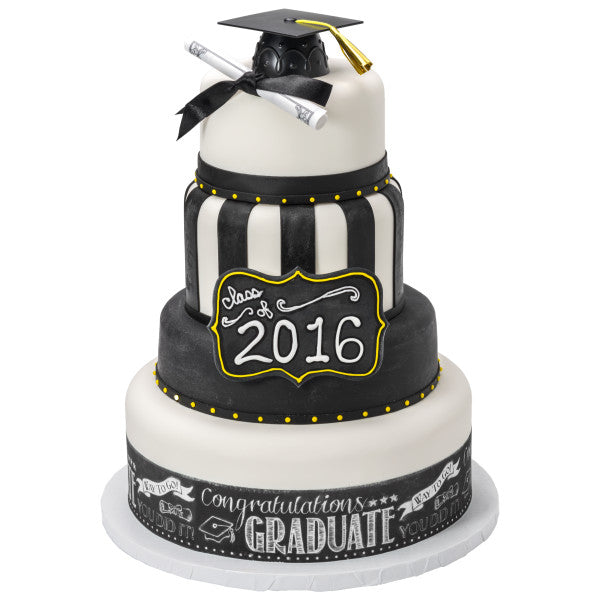 Grad Chalkboard Edible Cake Topper Image Strips