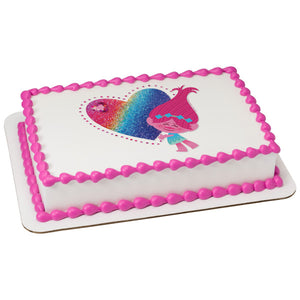 DreamWorks Trolls Sparkle Hearts Edible Cake Topper Image