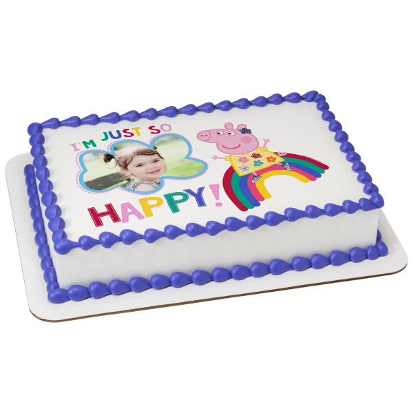 Peppa Pig™ I'm Just so Happy Edible Cake Topper Image Frame