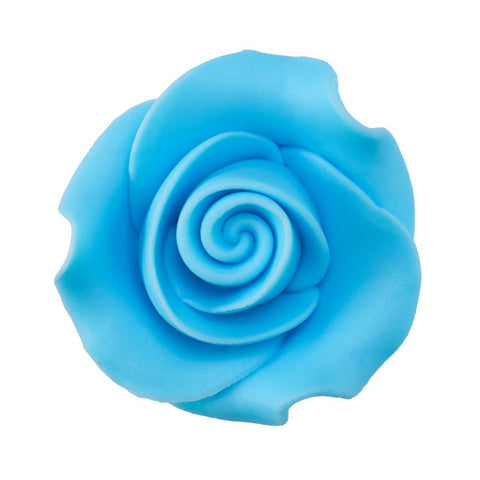 Light Blue 1.5" Rose SugarSoft® Premium Edible Decorations