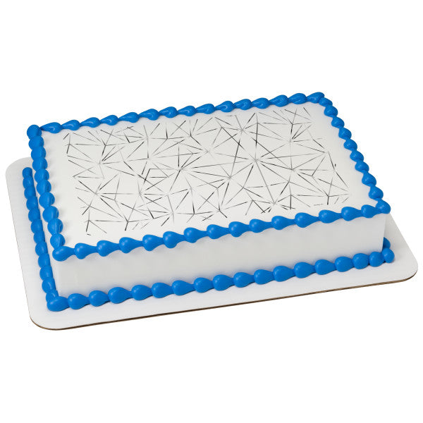 Silver Cracked Glass Edible Cake Topper Image