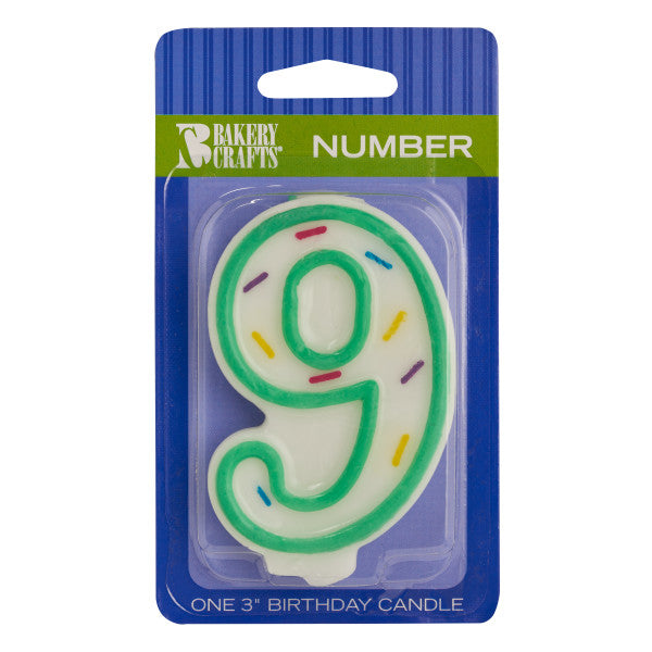 A Birthday Place - Cake Toppers - Numeral "9" Sprinkle Candles