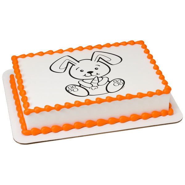 Paintable Easter Bunny Edible Cake Topper Image