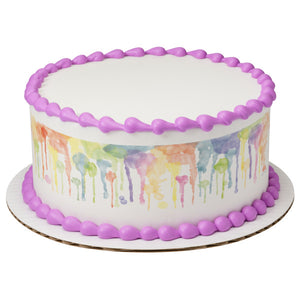 A Birthday Place - Cake Toppers - Bright Watercolor Edible Cake Topper Image Strips