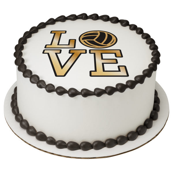 Volleyball Love Edible Cake Topper Image