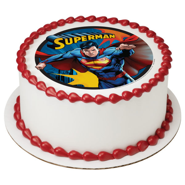 Superman™ Up, Up and Away Edible Cake Topper Image