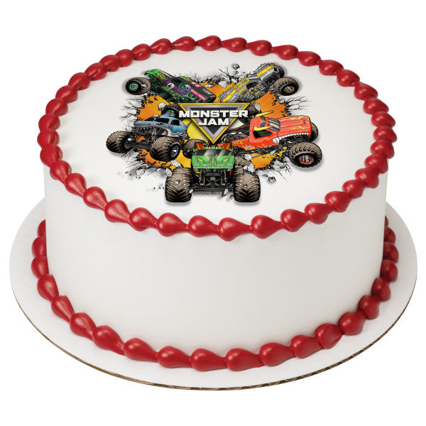 Monster Jam-Monster Trucks Edible Cake Topper Image