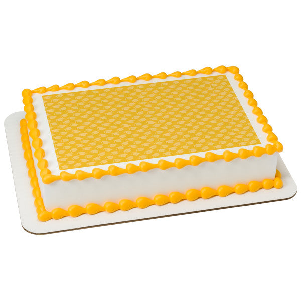 Yellow Grad Hat Edible Cake Topper Image