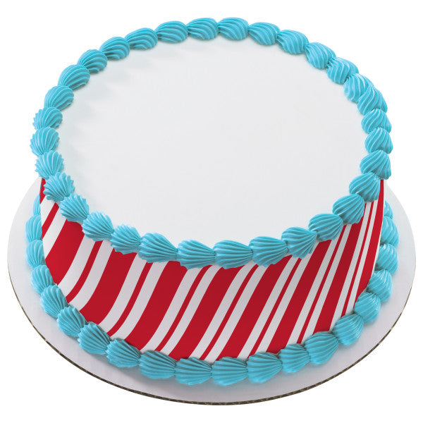 A Birthday Place - Cake Toppers - Candy Cane Stripes Edible Cake Topper Image Strips