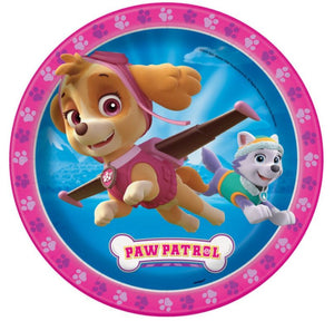 Pink and Blue Paw Patrol with Skye and Everest 9" Round