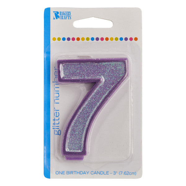 7 Glitter Numeral Candle