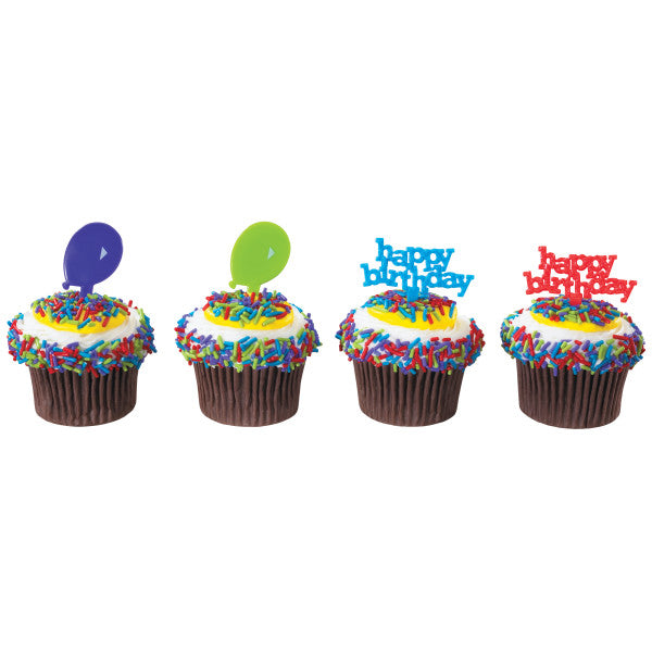 A Birthday Place - Cake Toppers - Happy Birthday and Balloons DecoPics®