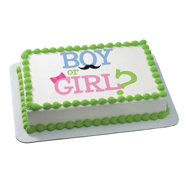 Boy or Girl Edible Cake Topper Image