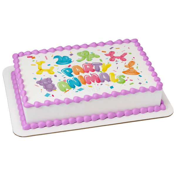 Party Animals Edible Cake Topper Image