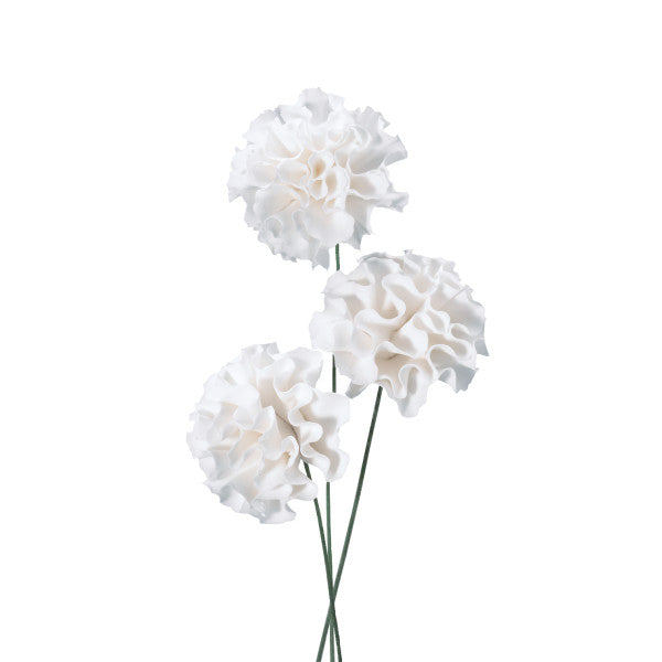 White Carnation Gum Paste Flowers