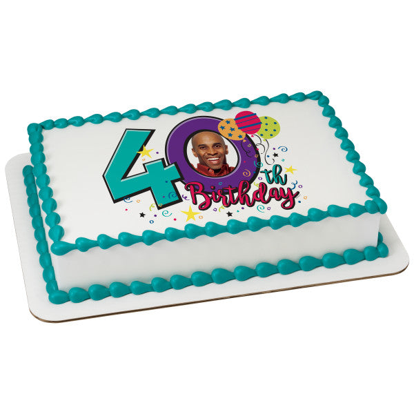 Happy 40th Birthday Edible Cake Topper Image Frame – A Birthday Place
