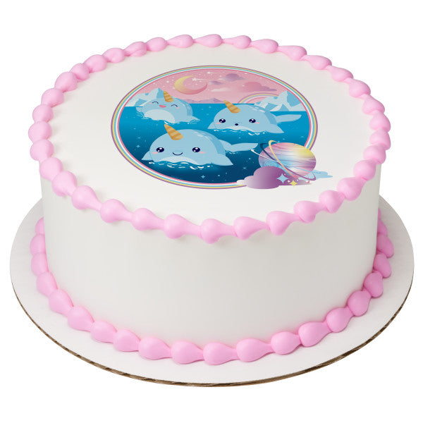 Narwhal Edible Cake Topper Image