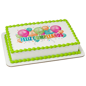 Feliz Cumpleaños Edible Cake Topper Image