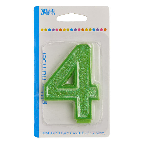 4 Glitter Numeral Candle