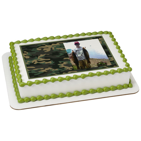 Camo Hunting Edible Cake Topper Image Frame