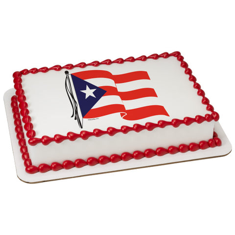 Puerto Rican Flag Edible Cake Topper Image