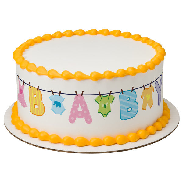 A Birthday Place - Cake Toppers - Baby Clothesline Edible Cake Topper Image Strips