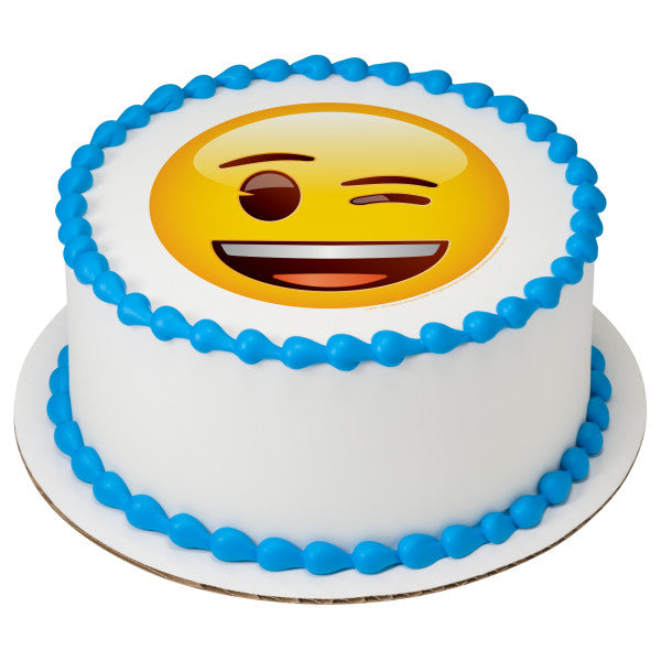 emoji® Winking Edible Cake Topper Image