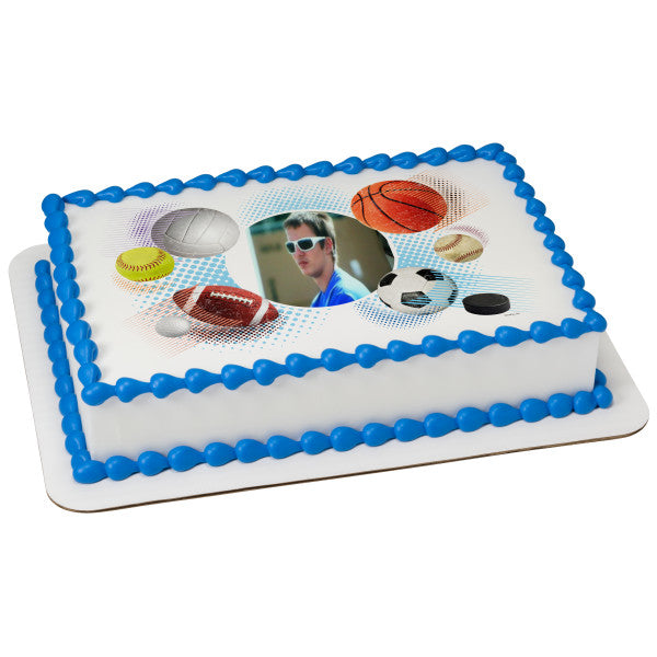 Sports Collage Edible Cake Topper Image Frame