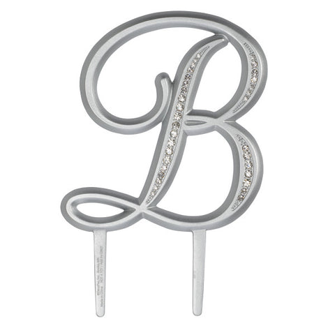 A Birthday Place - Cake Toppers - 4.5" B Diamond Letter Monogram